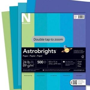 Kids Colored Paper Pack — Cool Blues & Greens by